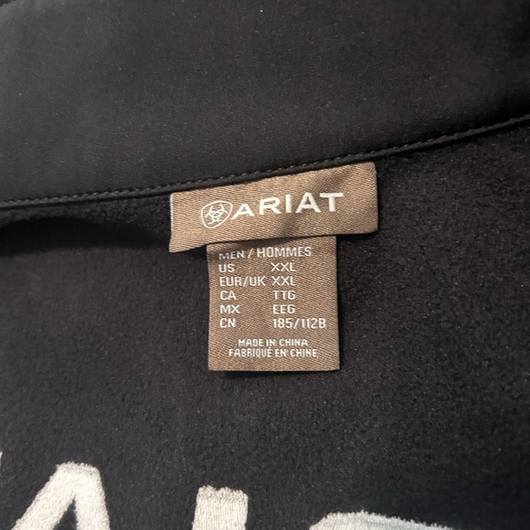 Ariat Logo 2.0 Softshel Vest Black Men’s Sz 2XL Zip Up Western Cowboy Water - Picture 10 of 12